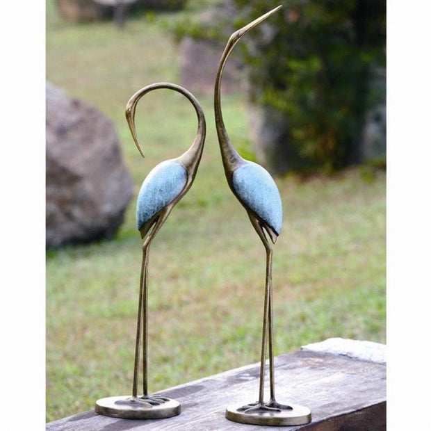 SPI Garden Stylized Crane Pair Sculptures SPI 