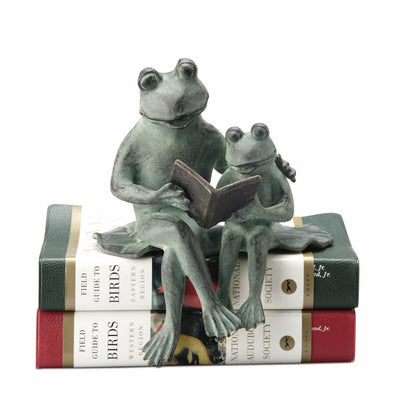 SPI Home Parent & Kid Reading Frog Shelf Sitter Sculptures SPI 