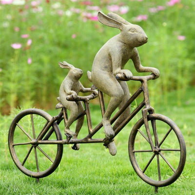 SPI Garden Tandem Bicycle Bunnies Sculpture Sculptures SPI 