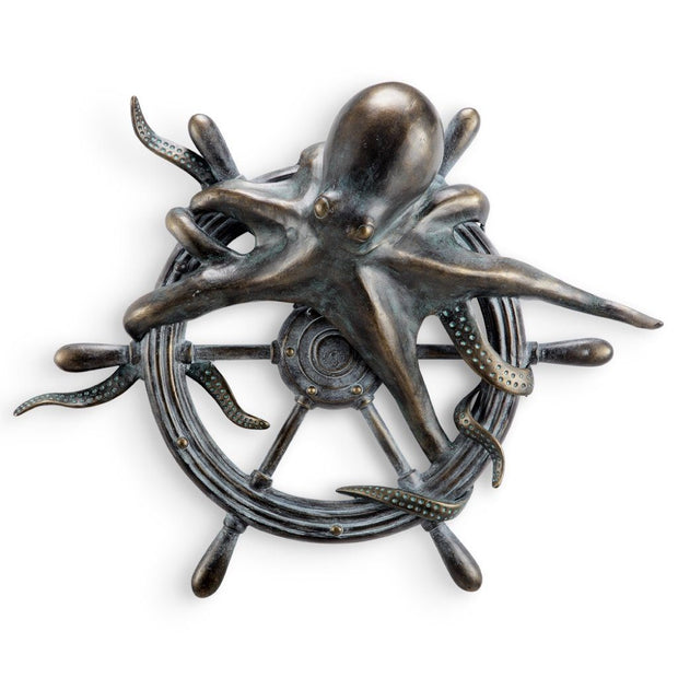 SPI Home Octopus and Ships Wheel Wall Plaque Wall Art SPI 