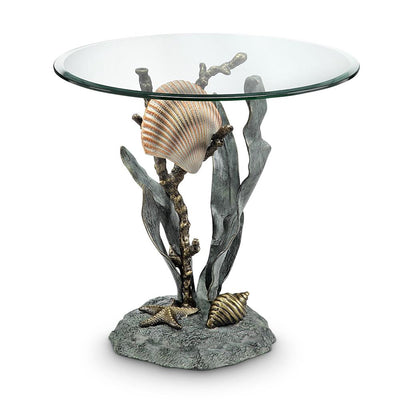 SPI Home Shells and Seagrass End Table Tables SPI 