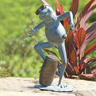 SPI Garden Conga Drummer Frog Sculpture Sculptures SPI 