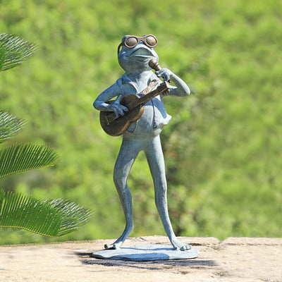 SPI Garden Rock Star Frog Sculpture Sculptures SPI 