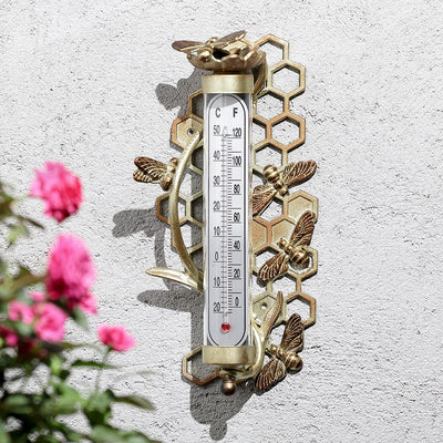 SPI Garden Honeycomb and Bee Wall Mounted Thermometer Bird Feeders SPI 