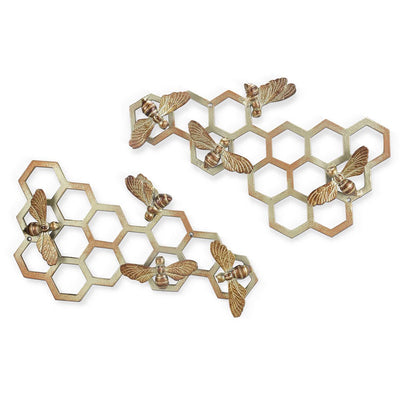 SPI Garden Honeycomb and Bee Wall Plaques Set/2 Bird Feeders SPI 