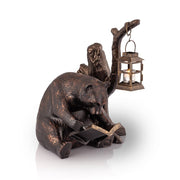 SPI Garden Booklover Bear With Lantern Sculptures SPI 
