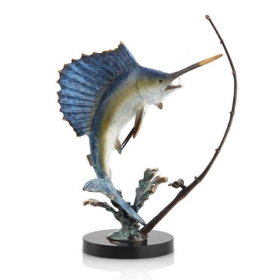 SPI Gallery Fighting Sailfish with Tackle Sculpture Sculptures SPI 