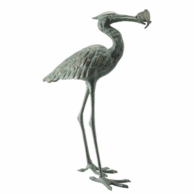 SPI Garden Single Crane Eating Fish Sculpture Sculptures SPI 