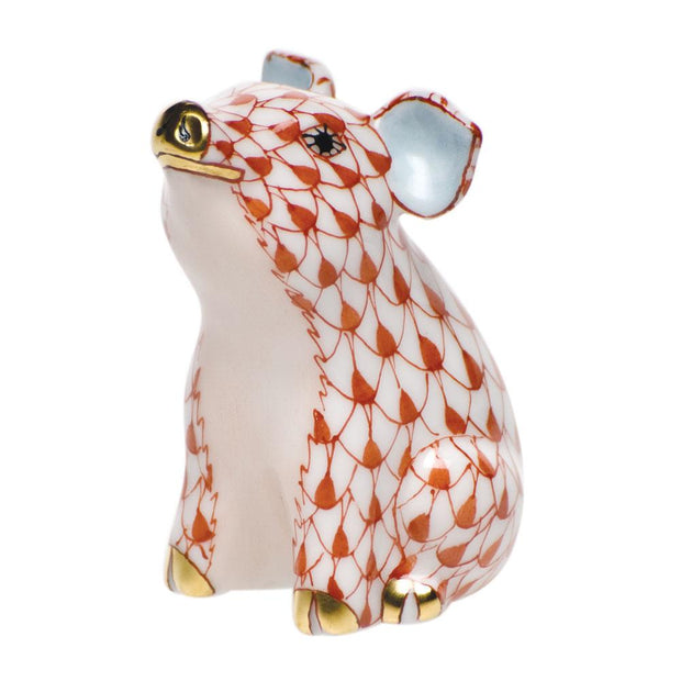 Herend Little Pig Sitting Figurines Herend Rust 