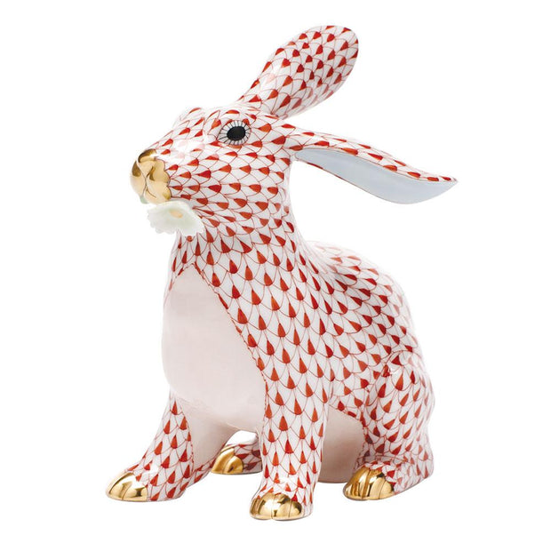 Herend Bunny W/Daisy Figurines Herend Rust 