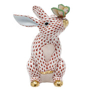 Herend Bunny W/Butterfly Figurines Herend Rust 