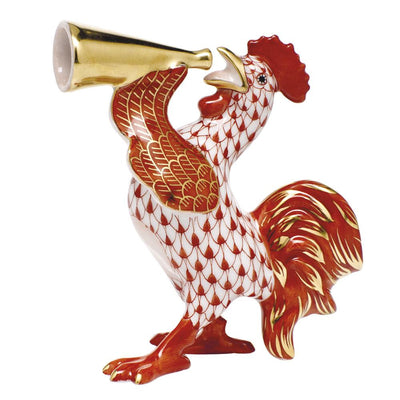 Herend Crowing Rooster Figurines Herend Rust 