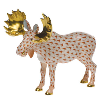 Herend Standing Moose Figurines Herend Rust 