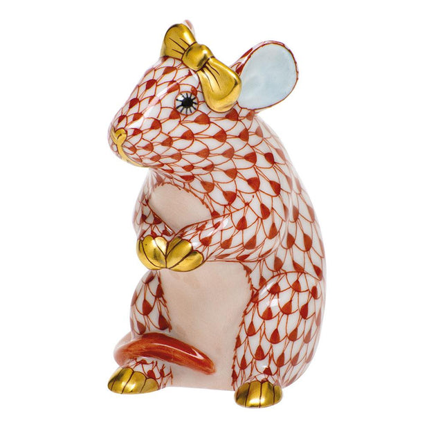 Herend Mouse With Bow Figurines Herend Rust 