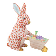 Herend Wheelbarrow Bunny Figurines Herend Rust 