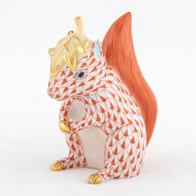 Herend Squirrel With Leaf Figurines Herend Rust 