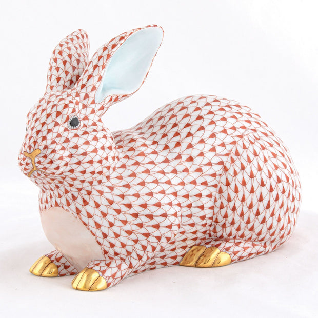 Herend Large Lying Bunny Figurines Herend Rust 