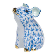 Herend Little Pig Sitting Figurines Herend Blue 