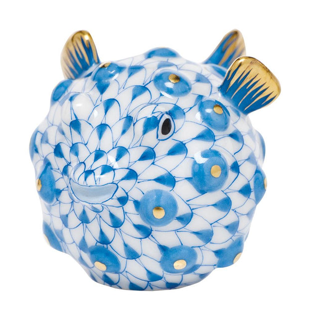 Herend Puffer Fish Figurines Herend Blue 