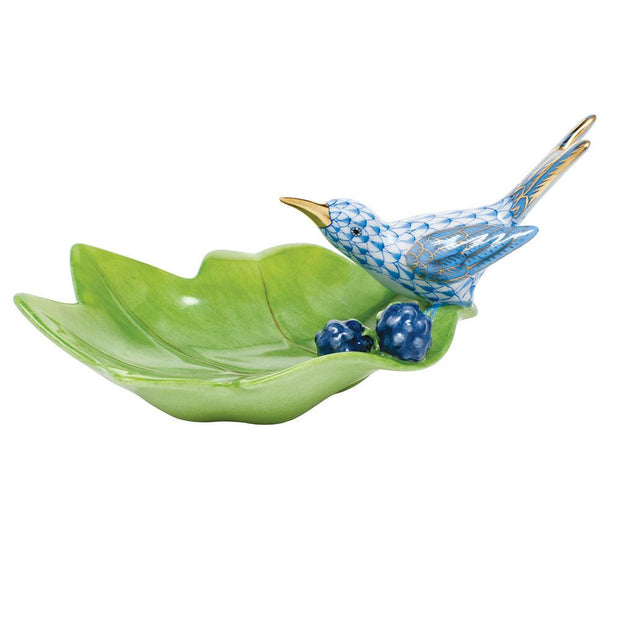 Herend Hummingbird On Leaf Figurines Herend Blue 