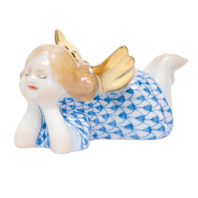 Herend Tranquility - Lying Angel Figurines Herend Blue 