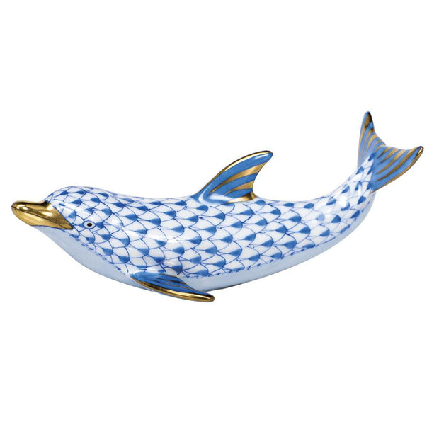 Herend Playful Dolphin Figurines Herend Blue 