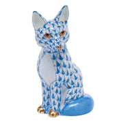 Herend Sitting Fox Figurines Herend Blue 