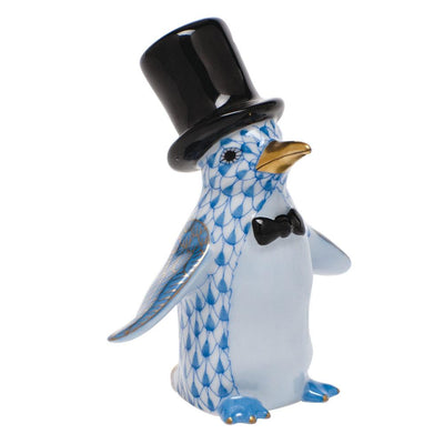 Herend Tuxedo Penguin Figurines Herend Blue 