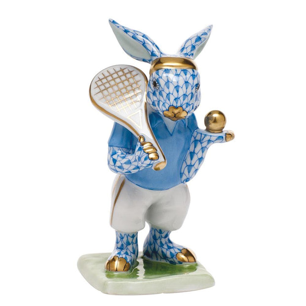 Herend Tennis Bunny Figurines Herend Blue 