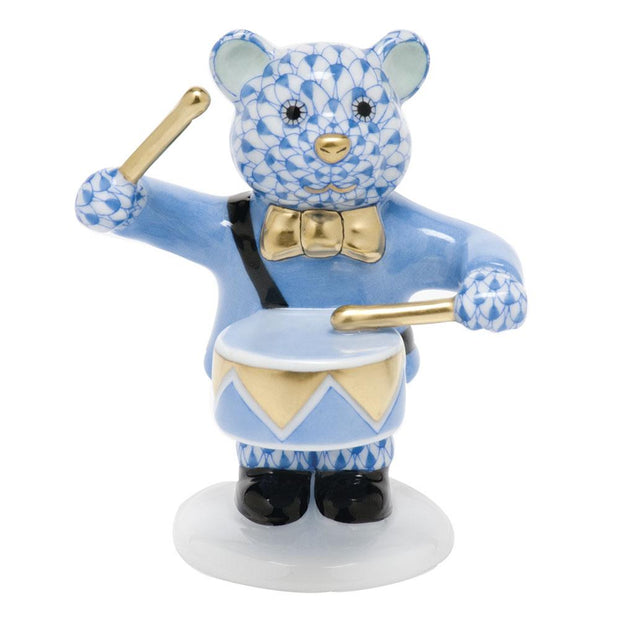 Herend Little Drummer Bear Figurines Herend Blue 