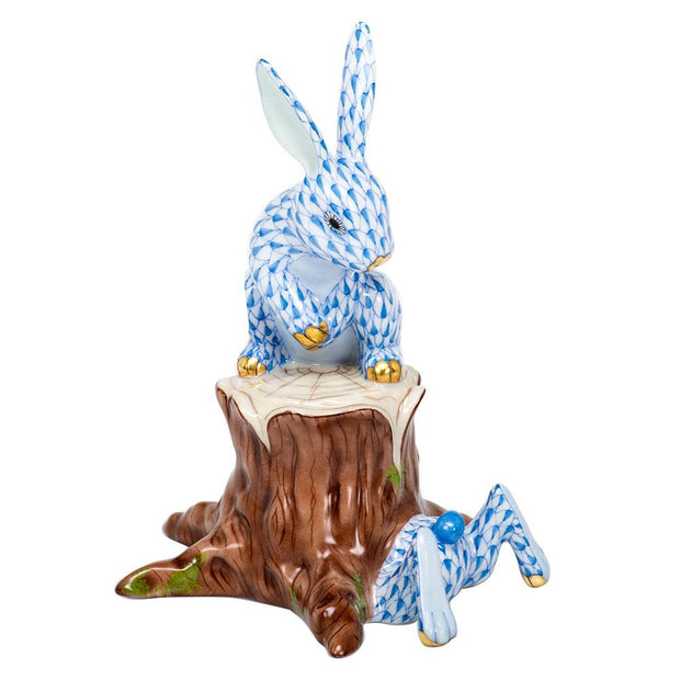 Herend Down The Rabbit Hole Figurines Herend Blue 