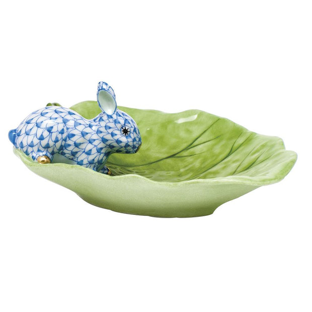 Herend Bunny On Cabbage Leaf Figurines Herend Blue 