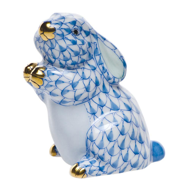 Herend Pudgy Bunny Figurines Herend Blue 
