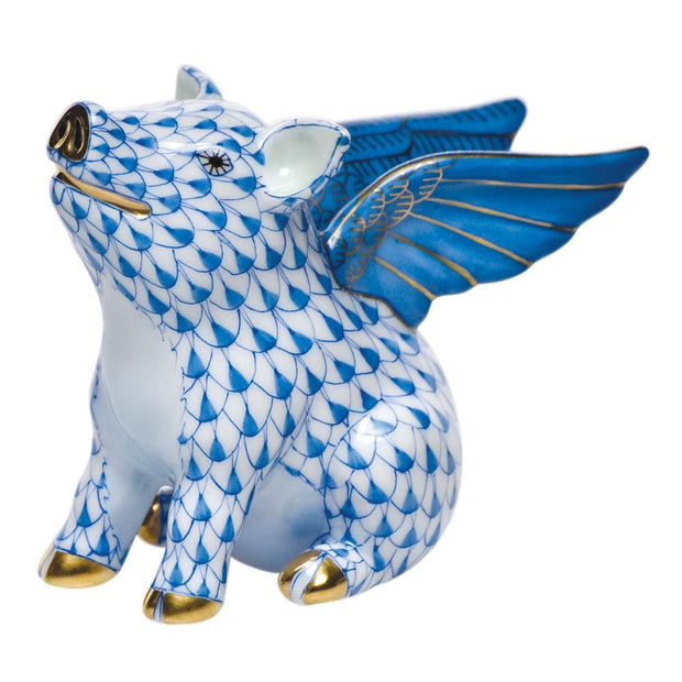 Herend When Pigs Fly Figurines Herend Blue 