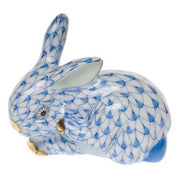 Herend Small Scratching Bunny Figurines Herend Blue 