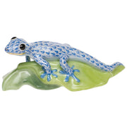 Herend Gecko On Leaf Figurines Herend Blue 
