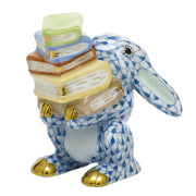 Herend Scholarly Bunny Figurines Herend Blue 