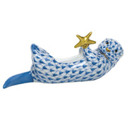 Herend Sea Otter With Starfish Figurines Herend Blue 