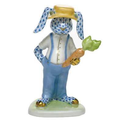 Herend Farmer Bunny Figurines Herend Blue 