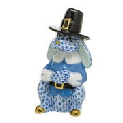 Herend Pilgrim Bunny Figurines Herend Blue 