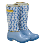 Herend Pair Of Rain Boots Figurines Herend Blue 