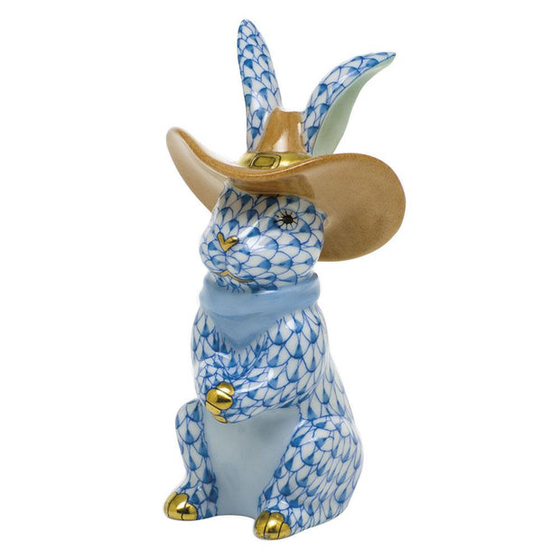 Herend Cowboy Bunny Figurines Herend Blue 