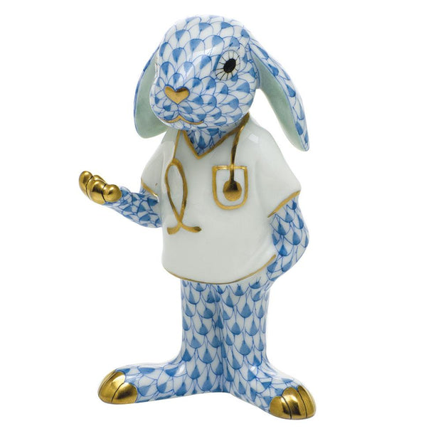 Herend Medical Bunny Figurines Herend Blue 