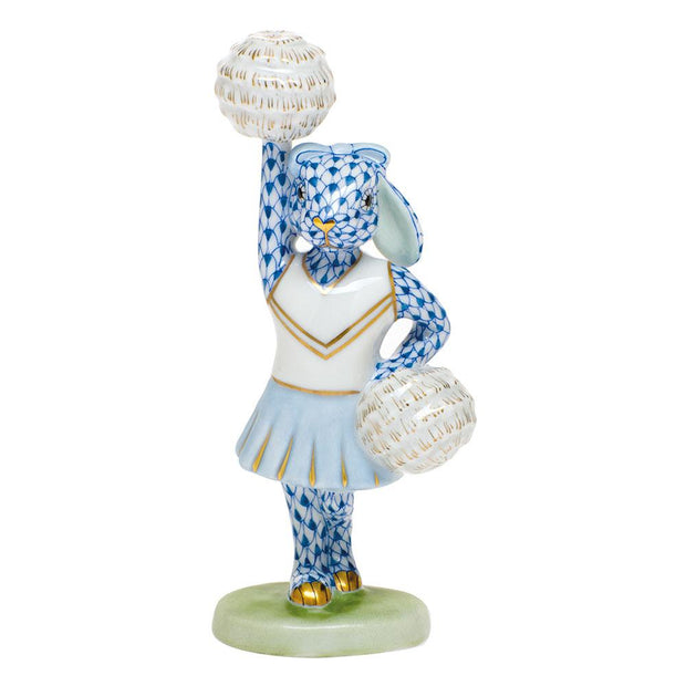 Herend Cheerleader Bunny Figurines Herend Blue 