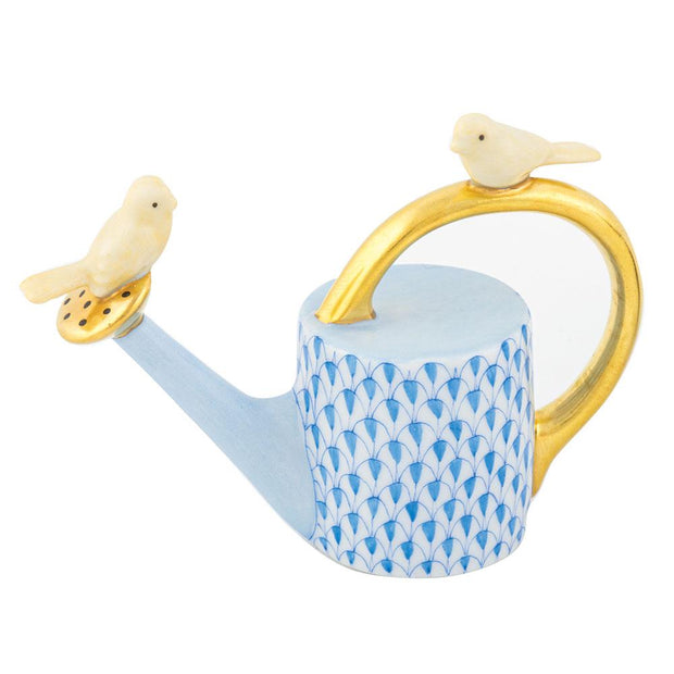 Herend Watering Can With Birds Figurines Herend Blue 