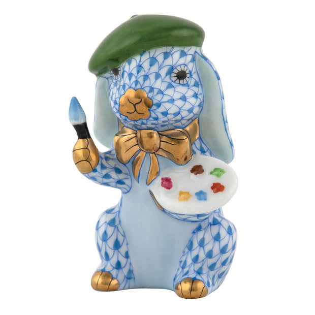 Herend Painter Bunny Figurines Herend Blue 