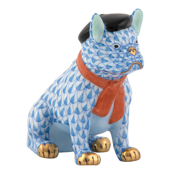 Herend French Frenchie Figurines Herend Blue 