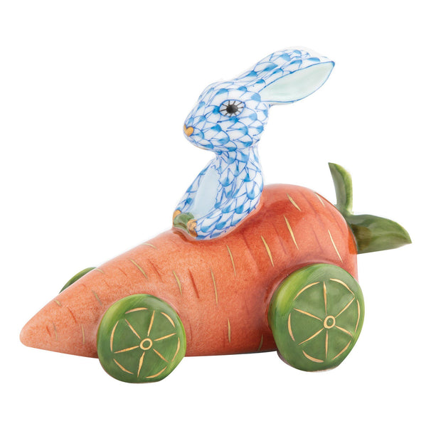 Herend Carrot Car Bunny Figurines Herend Blue 