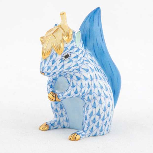 Herend Squirrel With Leaf Figurines Herend Blue 