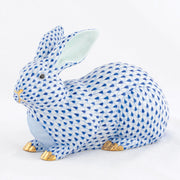 Herend Large Lying Bunny Figurines Herend Blue 